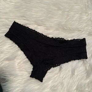 Pink VS black lace panties